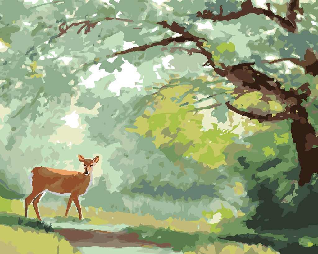 zuty Malování podle čísel - LAŇ NA LESNÍ PĚŠINĚ (D. RUSTY RUST) - Rozměr: 40x50 cm, Rámování: Varianta: vypnuté plátno na rám - obrázek 7