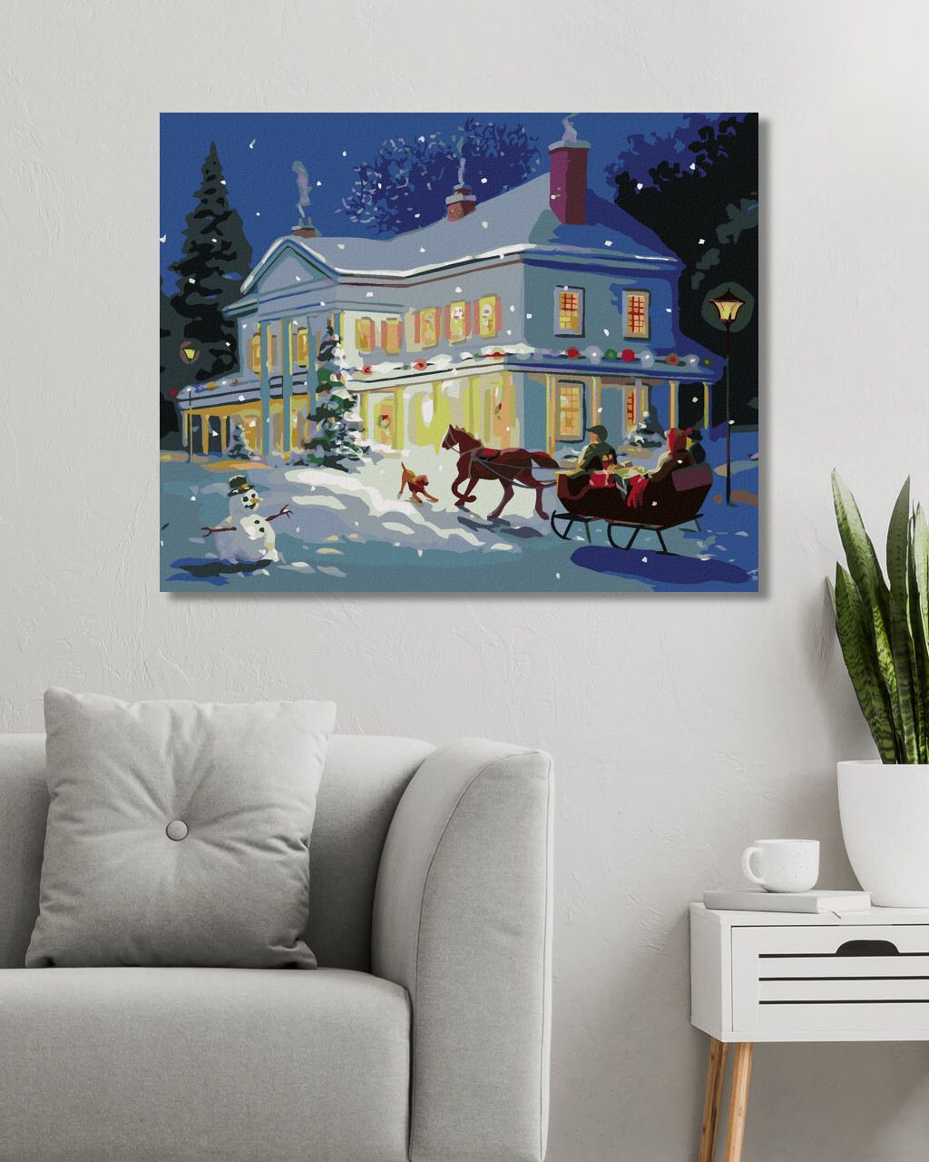 zuty Malování podle čísel - VÁNOČNÍ DŮM (D. RUSTY RUST) - Rozměr: 40x50 cm, Rámování: Varianta: bez rámu a bez vypnutí plátna - obrázek 3