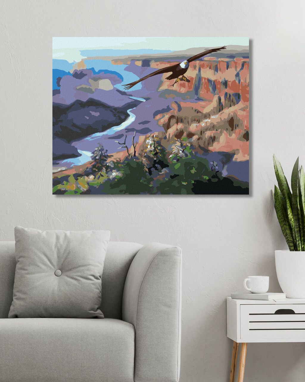 zuty Malování podle čísel - OREL A RYBA (D. RUSTY RUST) - Rozměr: 40x50 cm, Rámování: Varianta: vypnuté plátno na rám - obrázek 3