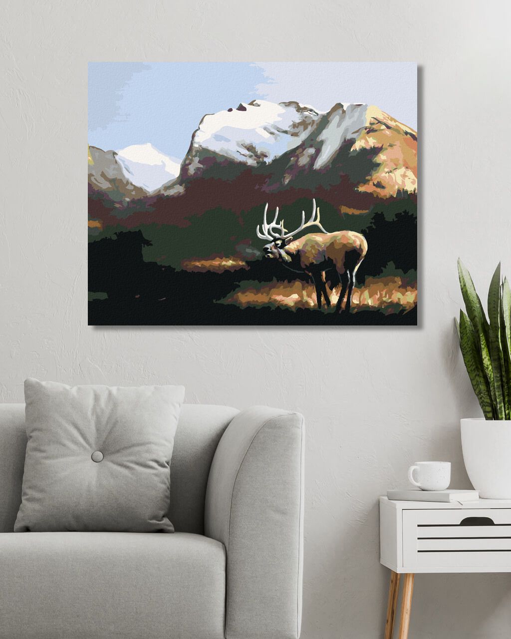 zuty Malování podle čísel - LOS V HORÁCH (D. RUSTY RUST) - Rozměr: 40x50 cm, Rámování: Varianta: vypnuté plátno na rám - obrázek 2