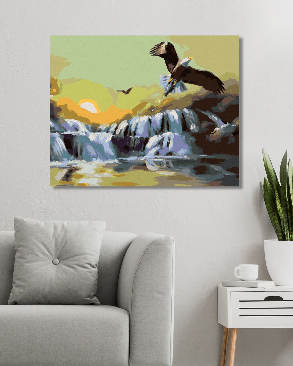 zuty Malování podle čísel - LOVÍCÍ OREL U SPLAVU (D. RUSTY RUST) - Rozměr: 40x50 cm, Rámování: Varianta: vypnuté plátno na rám - obrázek 7
