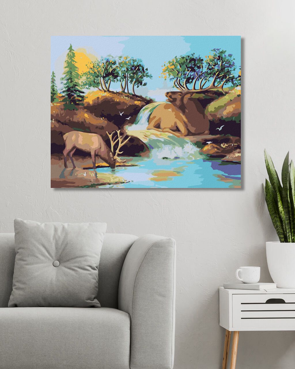 zuty Malování podle čísel - LOS U NAPAJEDLA (D. RUSTY RUST) - Rozměr: 40x50 cm, Rámování: Varianta: vypnuté plátno na rám - obrázek 3