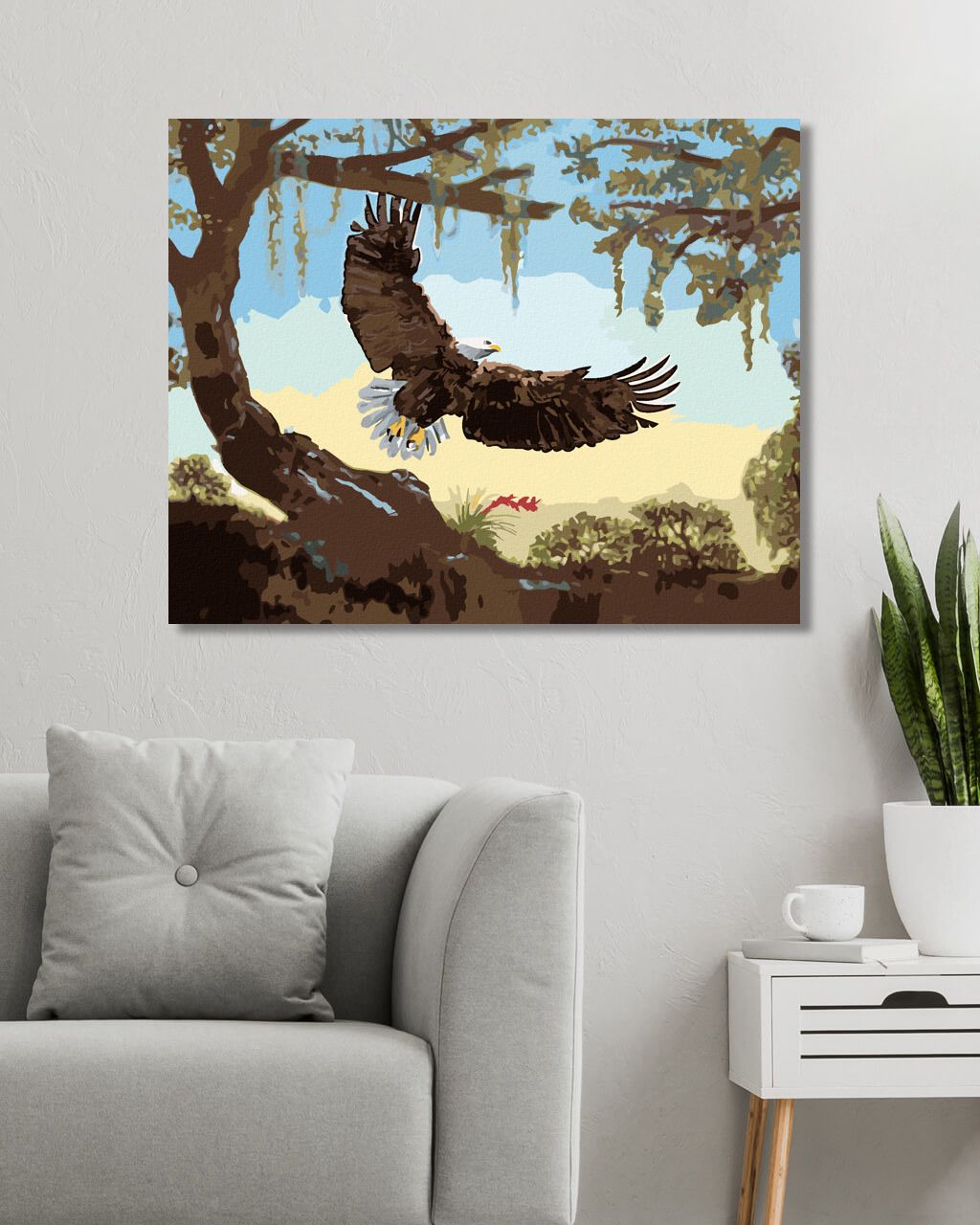 zuty Malování podle čísel - OREL PŘI VZLETU (D. RUSTY RUST) - Rozměr: 40x50 cm, Rámování: Varianta: bez rámu a bez vypnutí plátna - obrázek 6