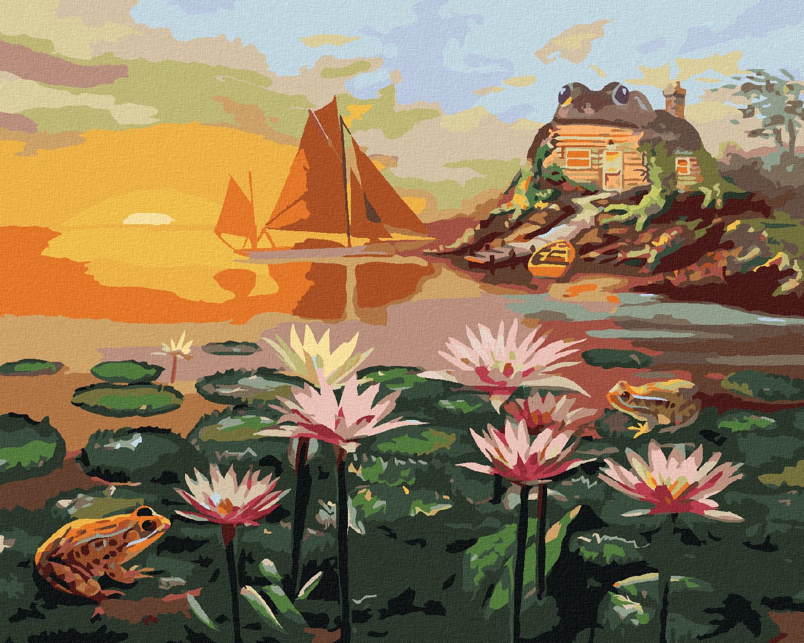 zuty Malování podle čísel - ŽABÍ DŮM (D. RUSTY RUST) - Rozměr: 40x50 cm, Rámování: Varianta: bez rámu a bez vypnutí plátna - obrázek 1