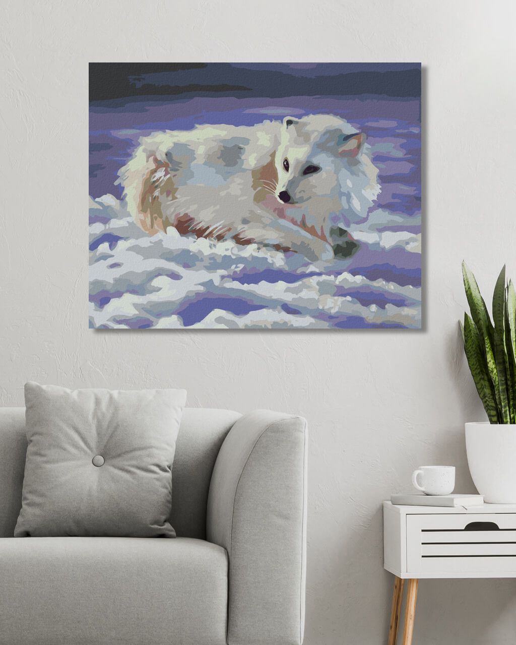 zuty Malování podle čísel - POLÁRNÍ LIŠKA NA SNĚHU (D. RUSTY RUST) - Rozměr: 40x50 cm, Rámování: Varianta: bez rámu a bez vypnutí plátna - obrázek 4