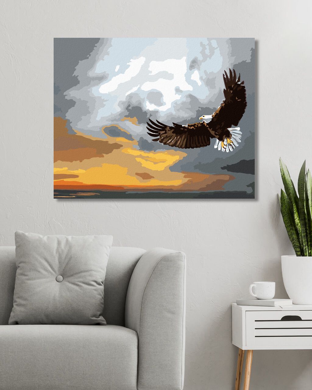 zuty Malování podle čísel - OREL ZA BOUŘKY (D. RUSTY RUST) - Rozměr: 40x50 cm, Rámování: Varianta: bez rámu a bez vypnutí plátna - obrázek 7