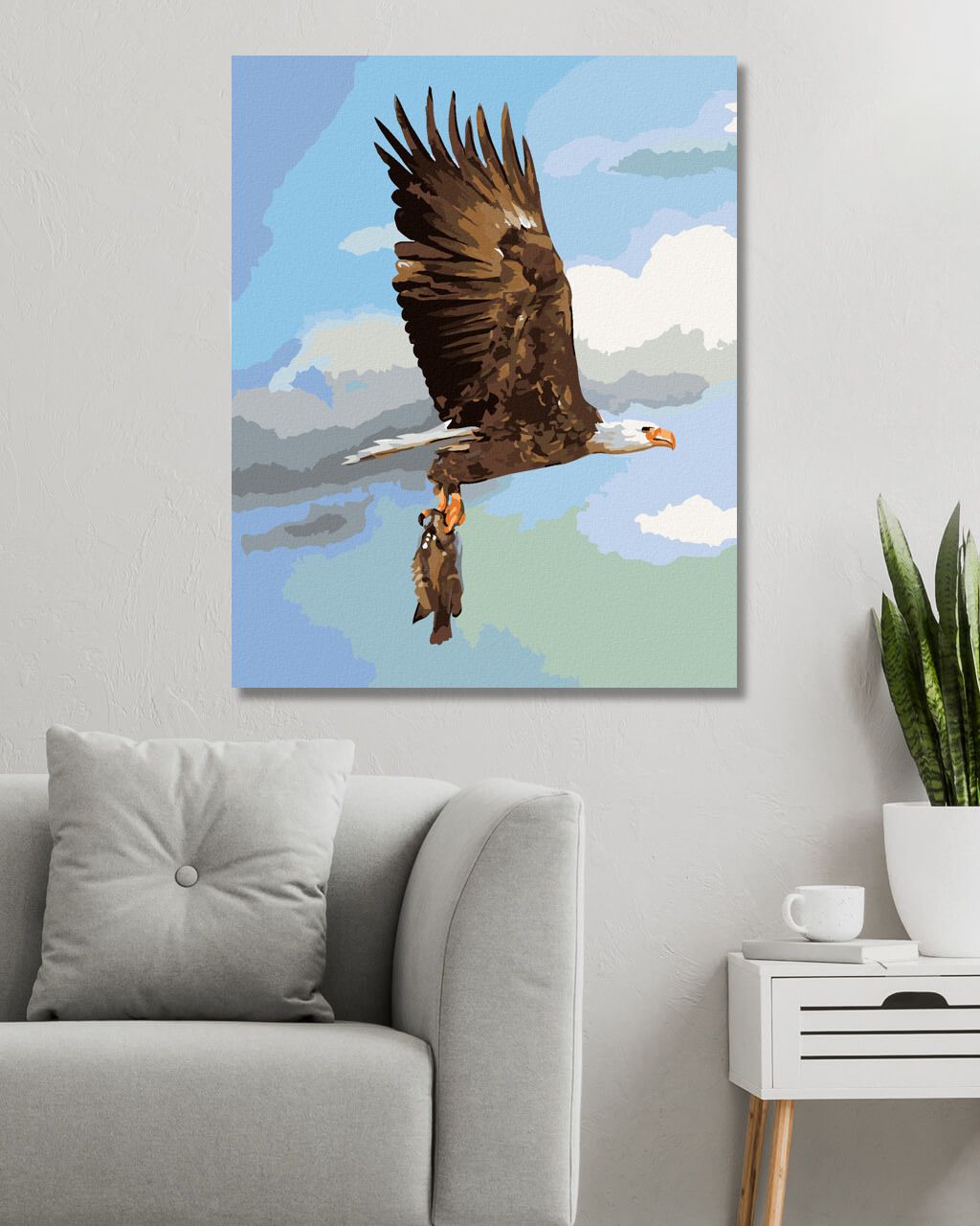 zuty Malování podle čísel - OREL LOVÍCÍ RYBU (D. RUSTY RUST) - Rozměr: 40x50 cm, Rámování: Varianta: bez rámu a bez vypnutí plátna - obrázek 9