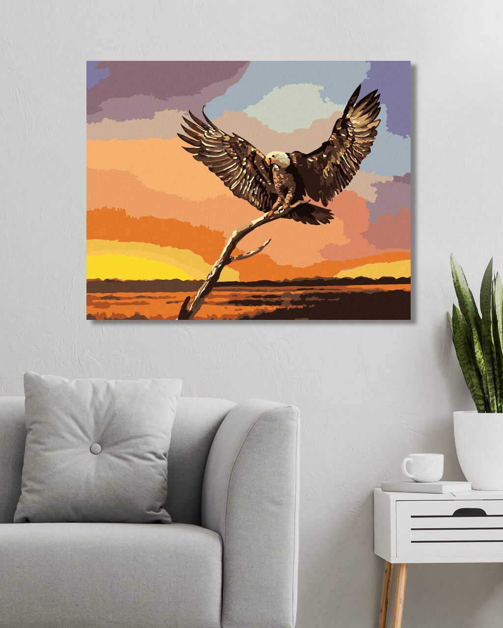 zuty Malování podle čísel - OREL NA VĚTVI (D. RUSTY RUST) - Rozměr: 40x50 cm, Rámování: Varianta: bez rámu a bez vypnutí plátna - obrázek 10