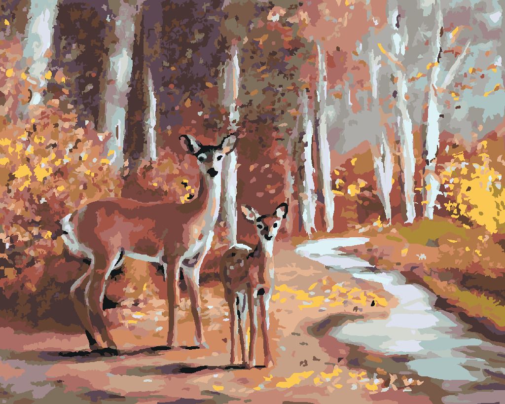 zuty Malování podle čísel - LAŇ S MLÁDĚTEM (D. RUSTY RUST) - Rozměr: 40x50 cm, Rámování: Varianta: vypnuté plátno na rám - obrázek 3