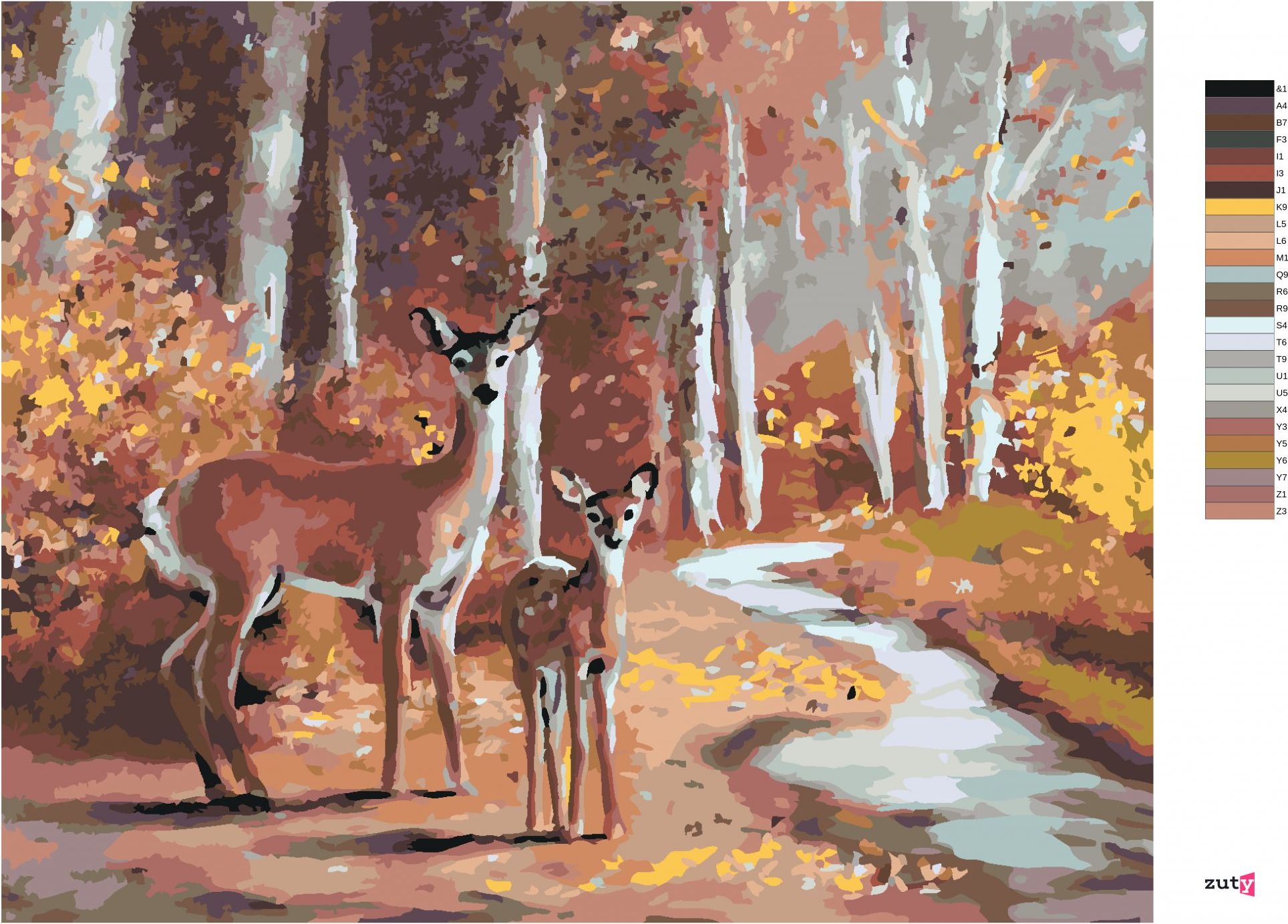 zuty Malování podle čísel - LAŇ S MLÁDĚTEM (D. RUSTY RUST) - Rozměr: 40x50 cm, Rámování: Varianta: vypnuté plátno na rám - obrázek 9