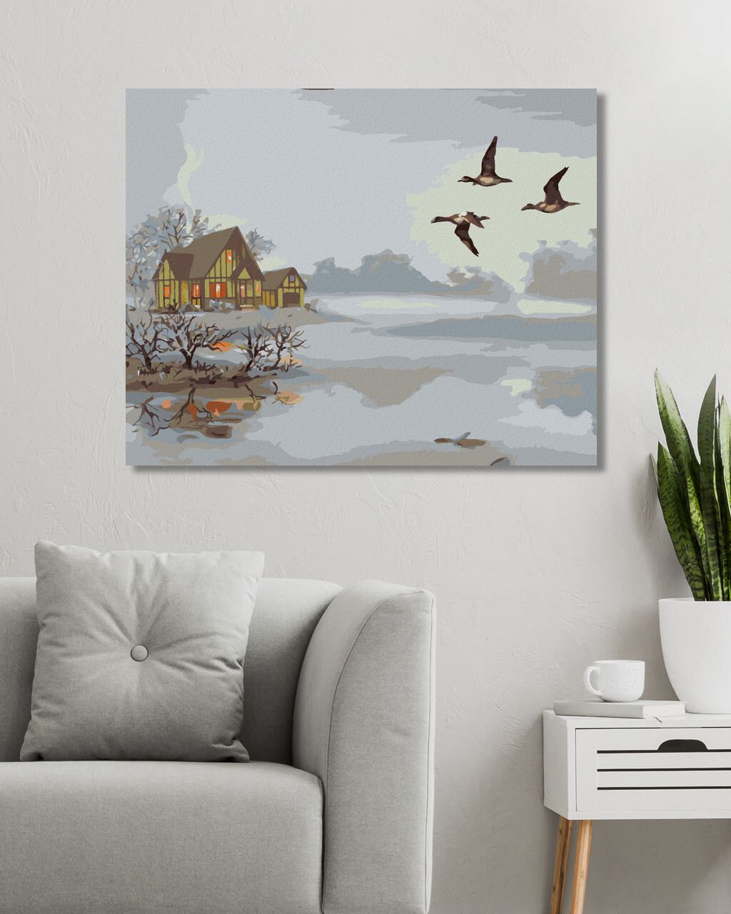 zuty Malování podle čísel - JEZERO V MLZE (D. RUSTY RUST) - Rozměr: 40x50 cm, Rámování: Varianta: vypnuté plátno na rám - obrázek 9