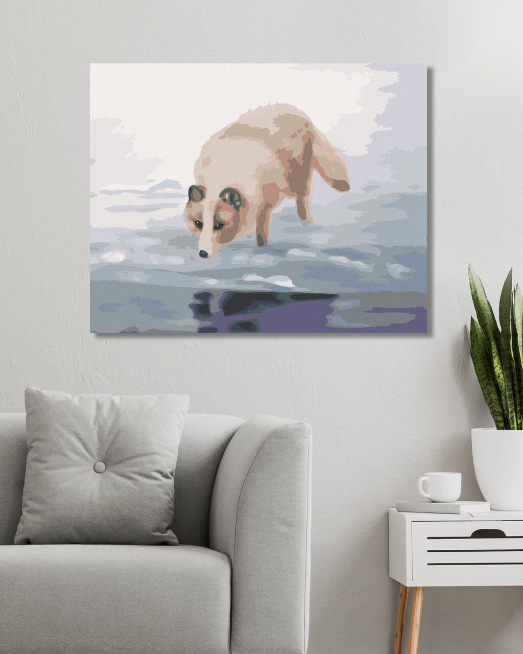 zuty Malování podle čísel - POLÁRNÍ LIŠKA U VODY (D. RUSTY RUST) - Rozměr: 40x50 cm, Rámování: Varianta: bez rámu a bez vypnutí plátna - obrázek 8