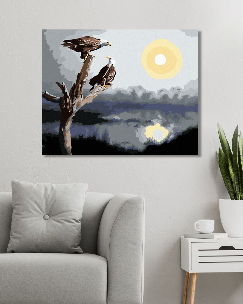 zuty Malování podle čísel - DVA ORLI NA VĚTVI (D. RUSTY RUST) - Rozměr: 40x50 cm, Rámování: Varianta: bez rámu a bez vypnutí plátna - obrázek 9