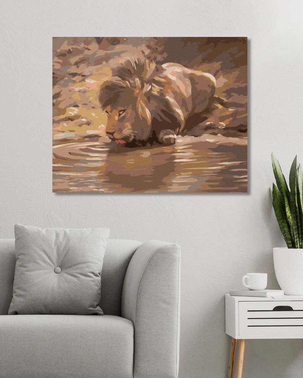 zuty Malování podle čísel - MLADÝ LEV U NAPAJEDLA (D. RUSTY RUST) - Rozměr: 40x50 cm, Rámování: Varianta: bez rámu a bez vypnutí plátna - obrázek 5