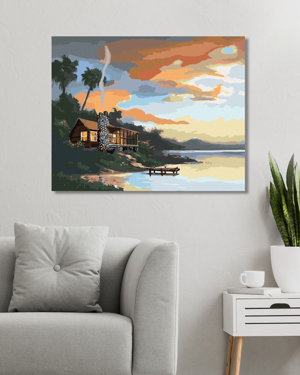 zuty Malování podle čísel - CHATA PŘI SOUMRAKU (D. RUSTY RUST) - Rozměr: 40x50 cm, Rámování: Varianta: vypnuté plátno na rám - obrázek 9
