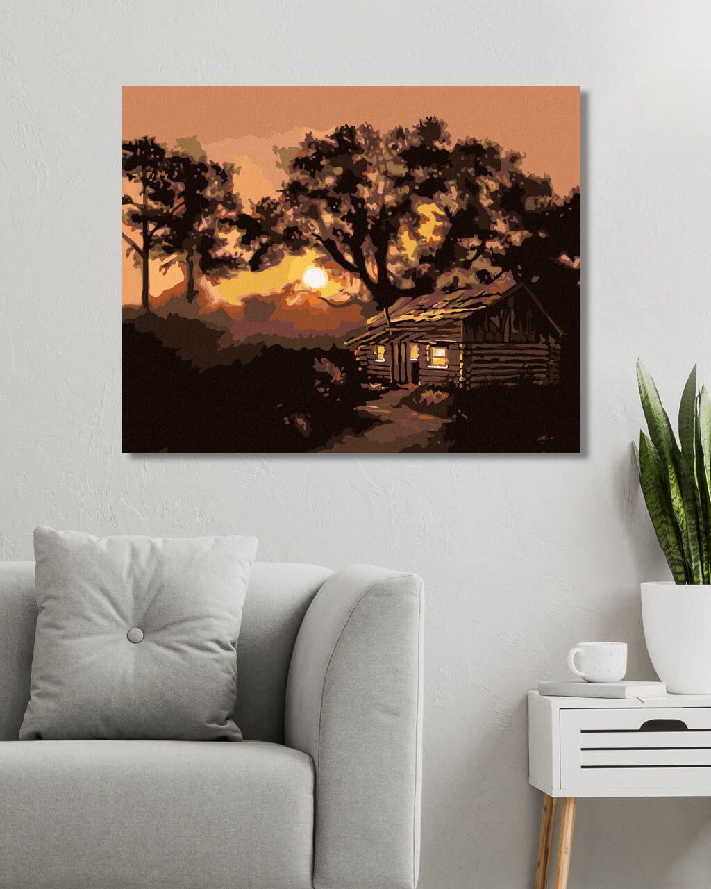 zuty Malování podle čísel - CHATA PŘI SOUMRAKU (D. RUSTY RUST) - Rozměr: 40x50 cm, Rámování: Varianta: bez rámu a bez vypnutí plátna - obrázek 4