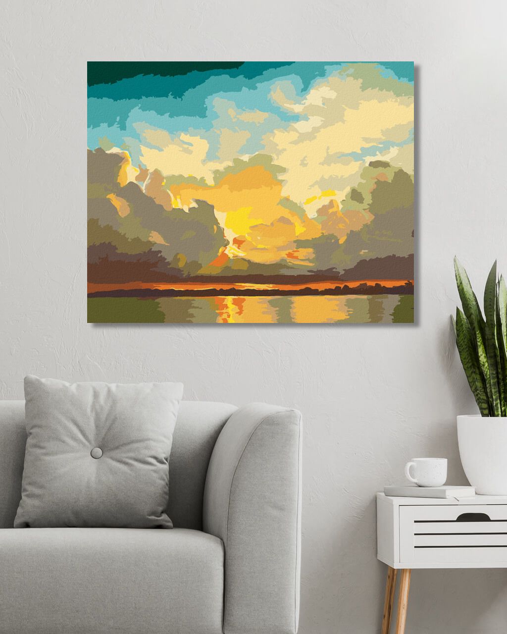 zuty Malování podle čísel - ZAPADAJÍCÍ SLUNCE NAD VODOU (D. RUSTY RUST) - Rozměr: 40x50 cm, Rámování: Varianta: bez rámu a bez vypnutí plátna - obrázek 7
