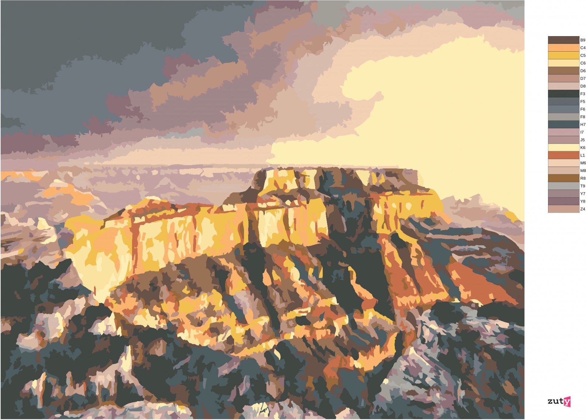 zuty Malování podle čísel - GRAND CANYON (D. RUSTY RUST) - Rozměr: 40x50 cm, Rámování: Varianta: bez rámu a bez vypnutí plátna - obrázek 9