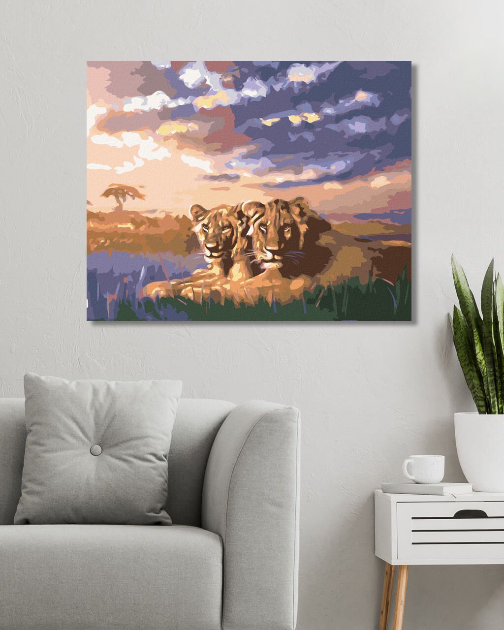 zuty Malování podle čísel - DVA LVI PŘI VÝCHODU SLUNCE (D. RUSTY RUST) - Rozměr: 40x50 cm, Rámování: Varianta: vypnuté plátno na rám - obrázek 9