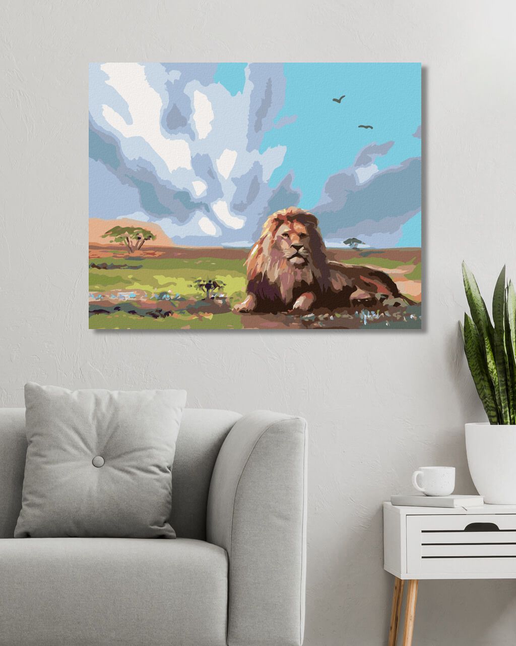 zuty Malování podle čísel - LEV U NAPAJEDLA (D. RUSTY RUST) - Rozměr: 40x50 cm, Rámování: Varianta: bez rámu a bez vypnutí plátna - obrázek 4