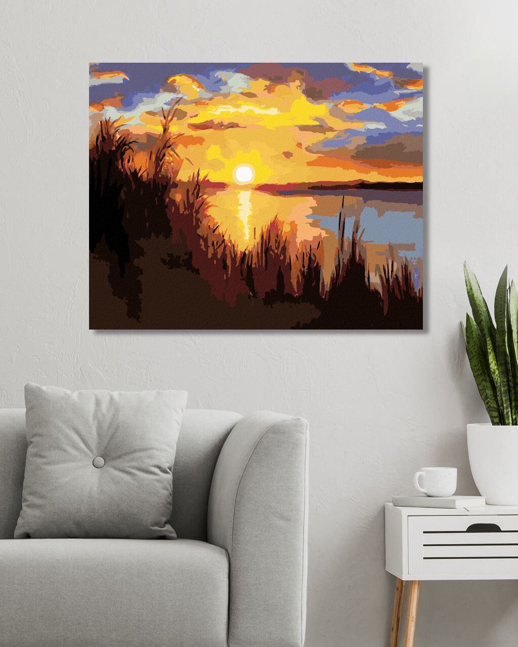 zuty Malování podle čísel - ZÁPAD SLUNCE U JEZERA (D. RUSTY RUST) - Rozměr: 40x50 cm, Rámování: Varianta: bez rámu a bez vypnutí plátna - obrázek 5
