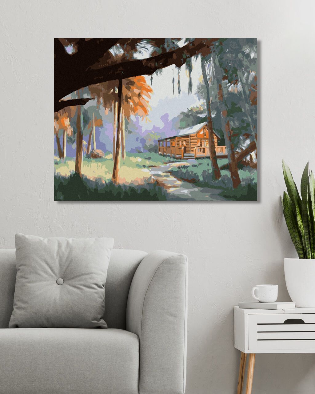 zuty Malování podle čísel - CHATA V PŘÍRODĚ (D. RUSTY RUST) - Rozměr: 40x50 cm, Rámování: Varianta: vypnuté plátno na rám - obrázek 10