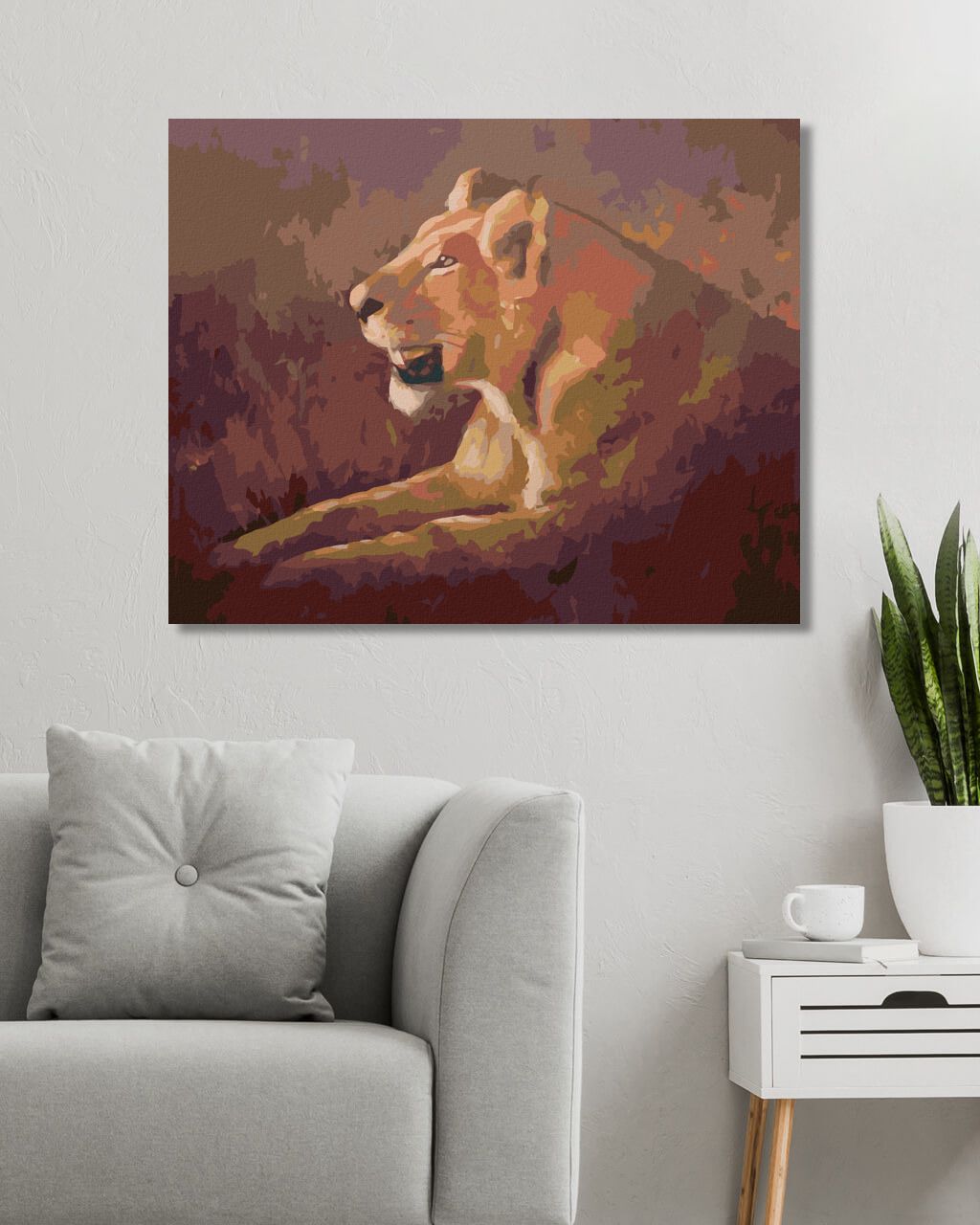 zuty Malování podle čísel - LEŽÍCÍ LVICE (D. RUSTY RUST) - Rozměr: 40x50 cm, Rámování: Varianta: bez rámu a bez vypnutí plátna - obrázek 7