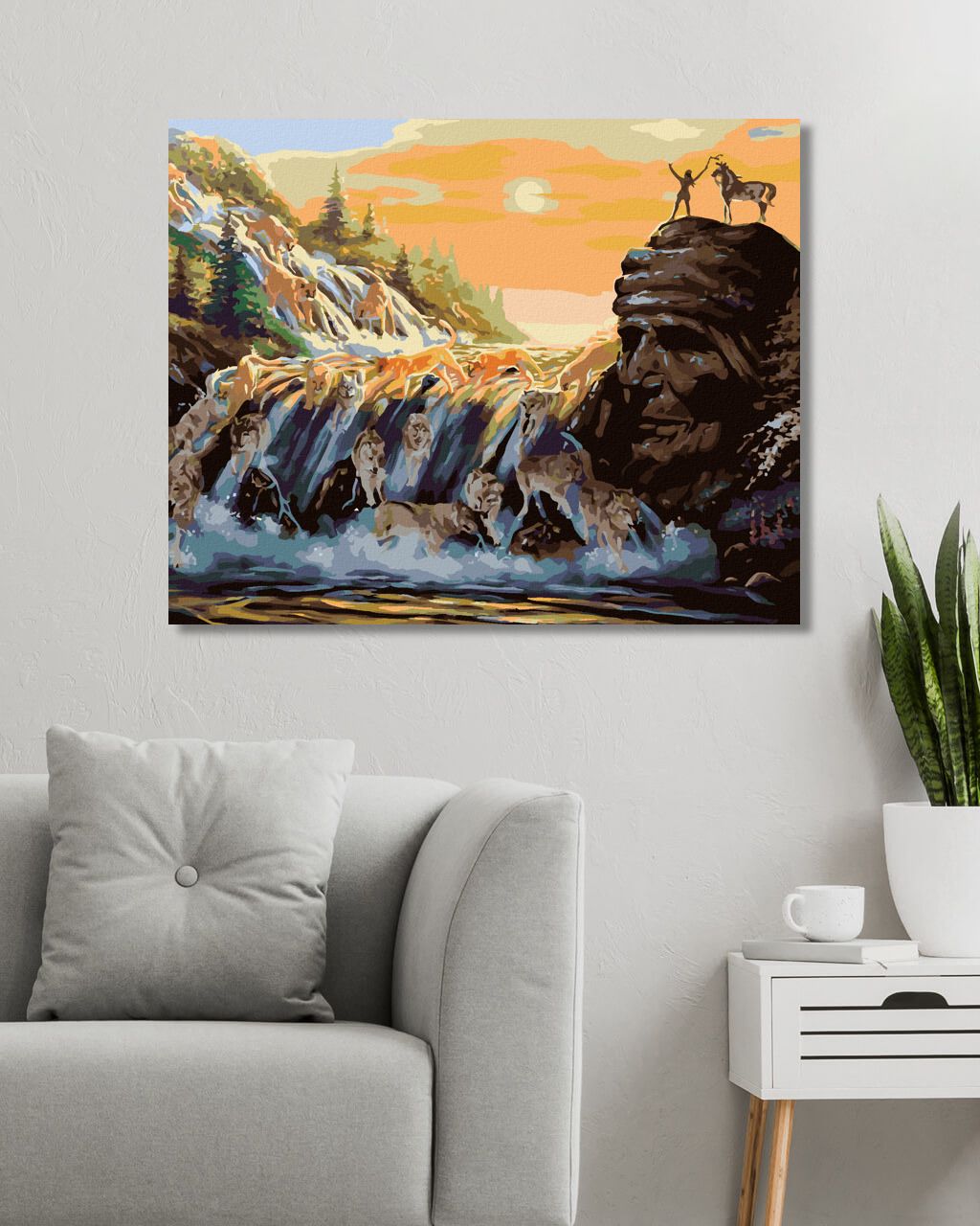 zuty Malování podle čísel - VLČÍ SPLAV (D. RUSTY RUST) - Rozměr: 40x50 cm, Rámování: Varianta: vypnuté plátno na rám - obrázek 9