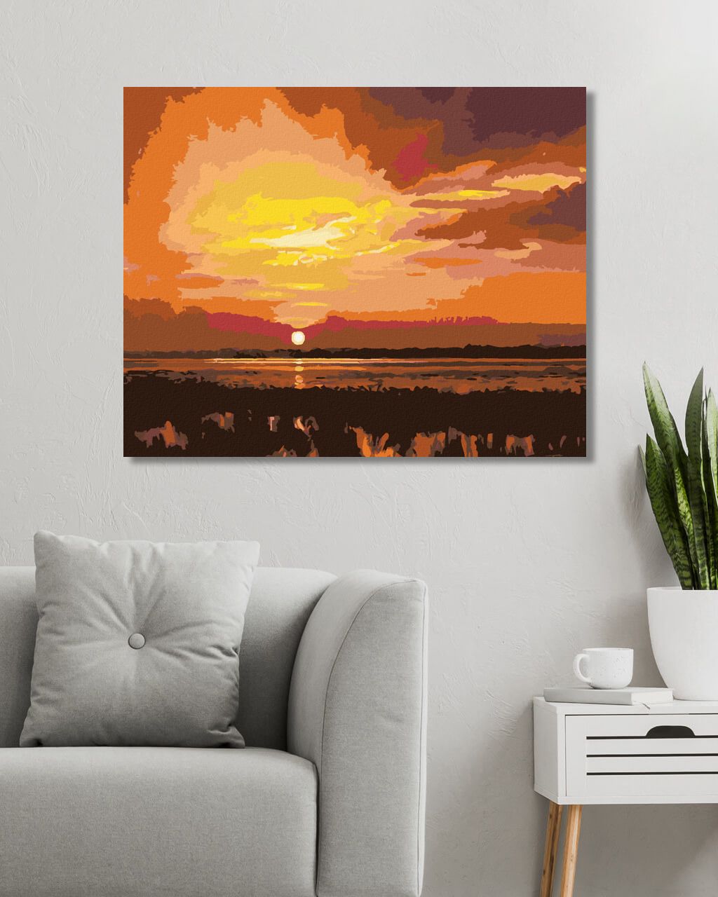 zuty Malování podle čísel - ZÁPAD SLUNCE 2 (D. RUSTY RUST) - Rozměr: 40x50 cm, Rámování: Varianta: vypnuté plátno na rám - obrázek 2