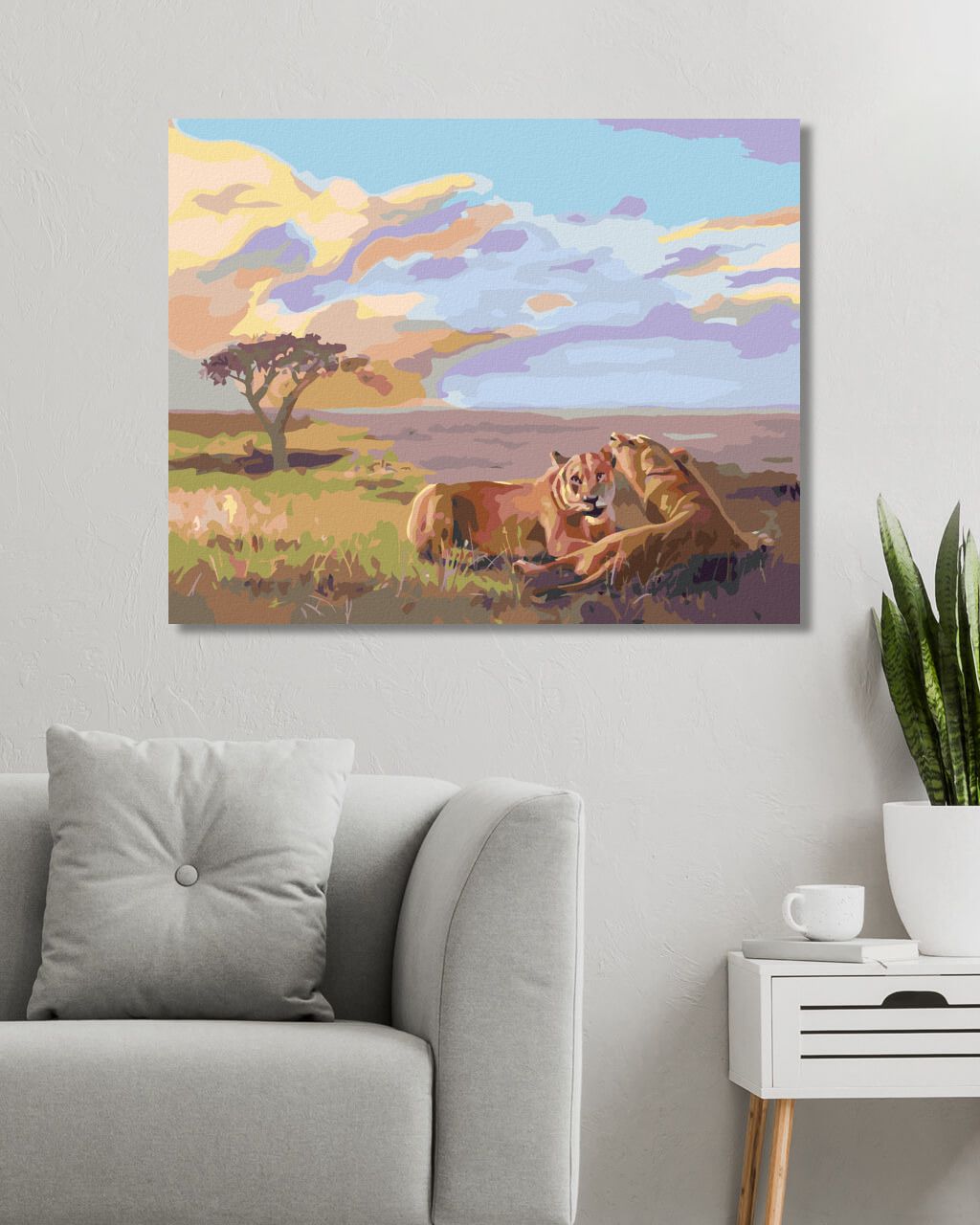 zuty Malování podle čísel - LVICE NA TRÁVĚ (D. RUSTY RUST) - Rozměr: 40x50 cm, Rámování: Varianta: bez rámu a bez vypnutí plátna - obrázek 10