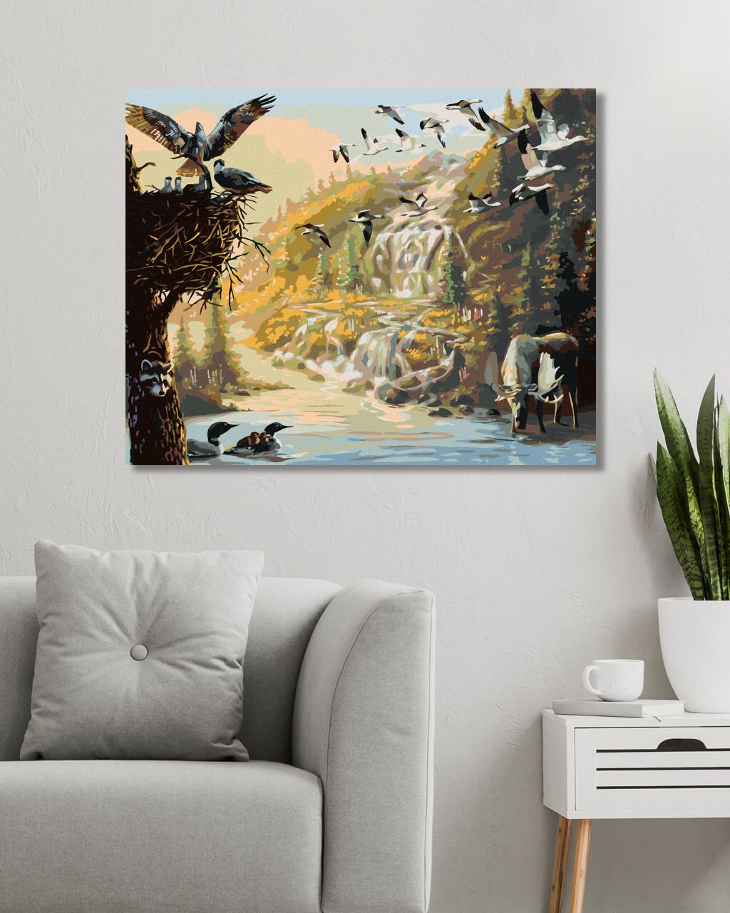 zuty Malování podle čísel - LOS, PTÁCI A KACHNY U NAPAJEDLA (D. RUSTY RUST) - Rozměr: 40x50 cm, Rámování: Varianta: bez rámu a bez vypnutí plátna - obrázek 3