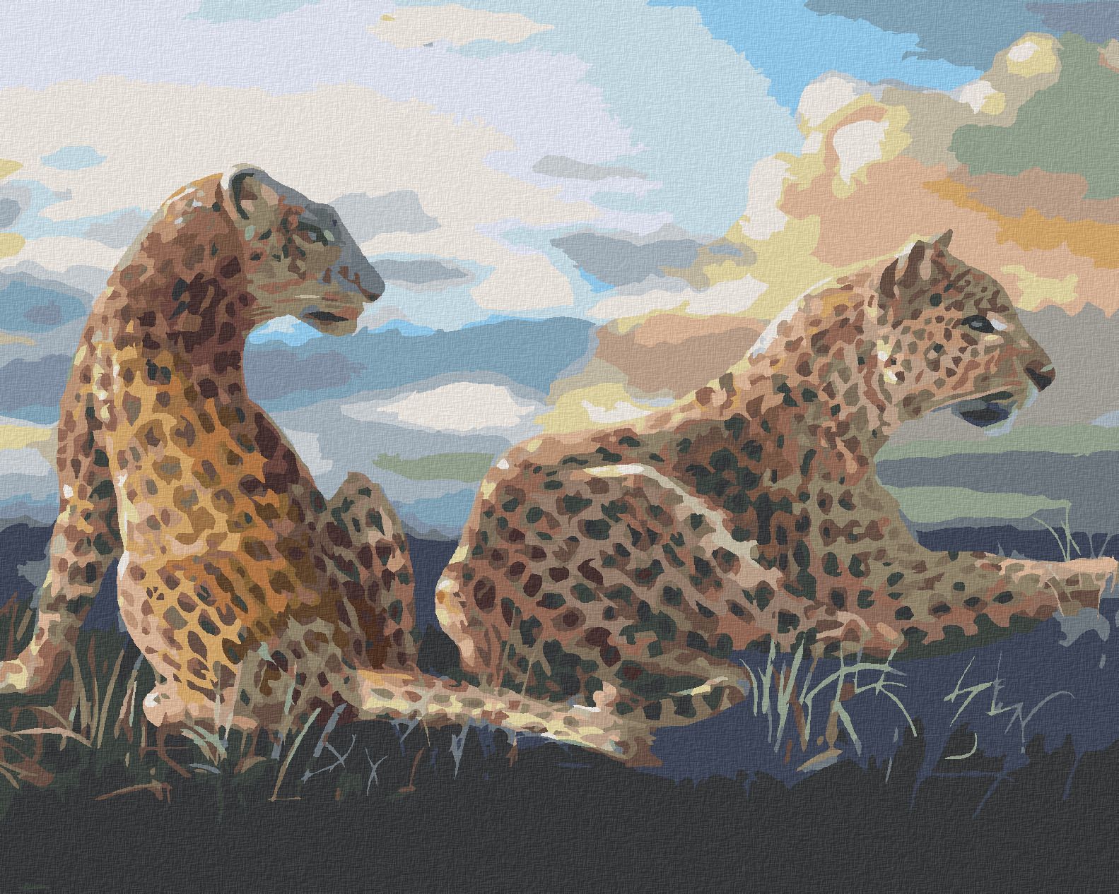 zuty Malování podle čísel - LEŽÍCÍ LEOPARD (D. RUSTY RUST) - Rozměr: 40x50 cm, Rámování: Varianta: bez rámu a bez vypnutí plátna - obrázek 1