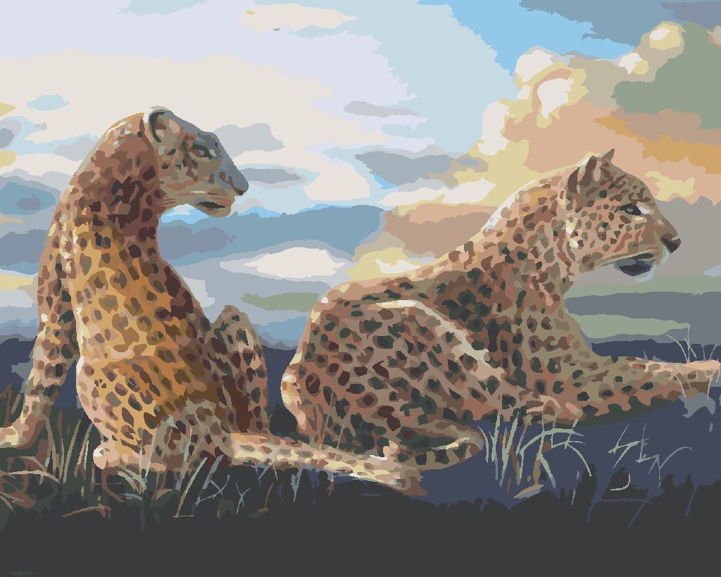 zuty Malování podle čísel - LEŽÍCÍ LEOPARD (D. RUSTY RUST) - Rozměr: 40x50 cm, Rámování: Varianta: bez rámu a bez vypnutí plátna - obrázek 3