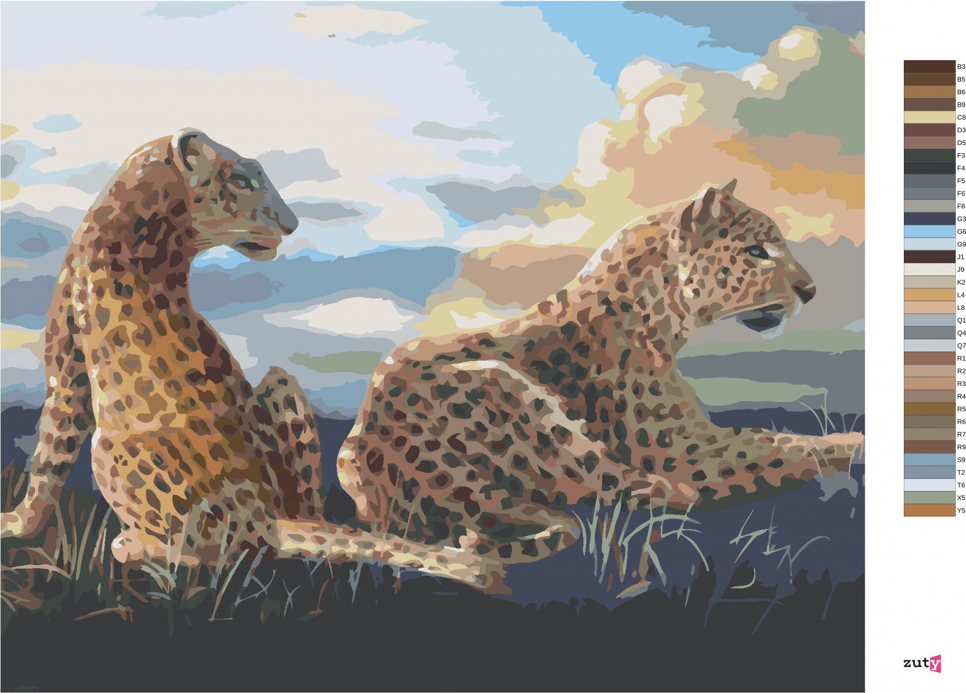 zuty Malování podle čísel - LEŽÍCÍ LEOPARD (D. RUSTY RUST) - Rozměr: 40x50 cm, Rámování: Varianta: bez rámu a bez vypnutí plátna - obrázek 8