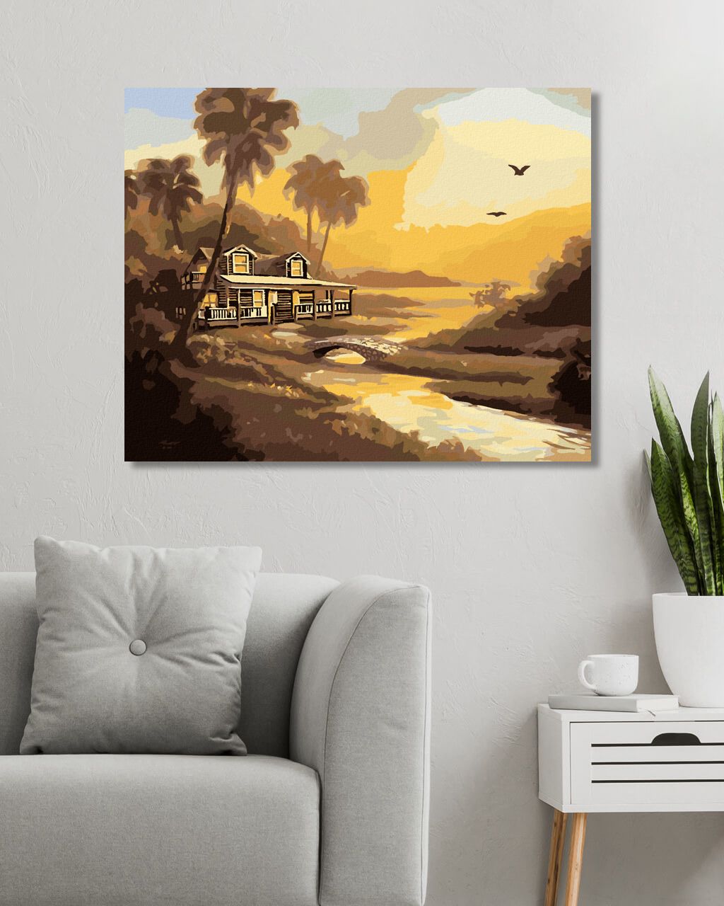 zuty Malování podle čísel - CHATA U POTOKA (D. RUSTY RUST) - Rozměr: 40x50 cm, Rámování: Varianta: bez rámu a bez vypnutí plátna - obrázek 2