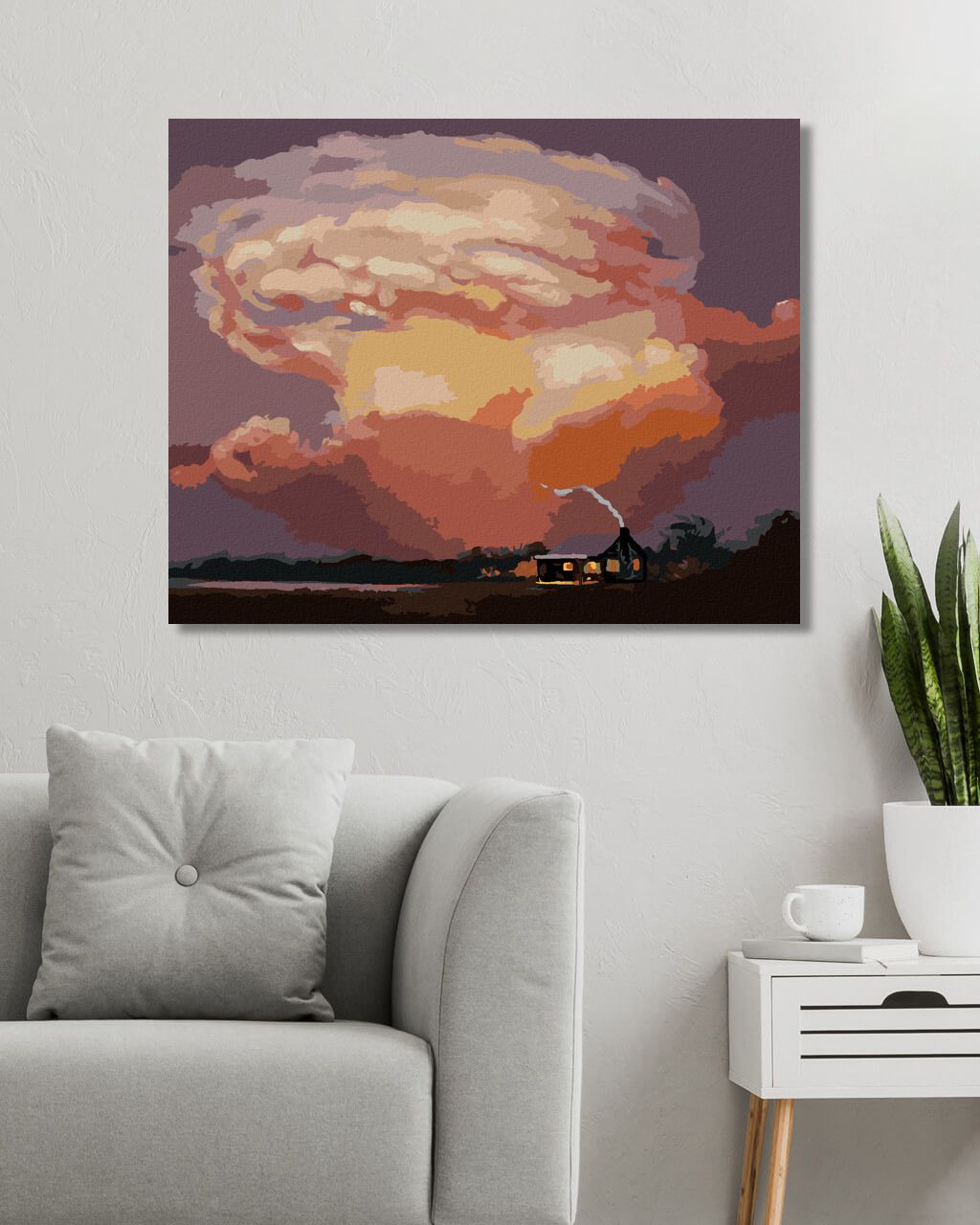 zuty Malování podle čísel - OBLAKA NAD CHATOU (D. RUSTY RUST) - Rozměr: 40x50 cm, Rámování: Varianta: bez rámu a bez vypnutí plátna - obrázek 8