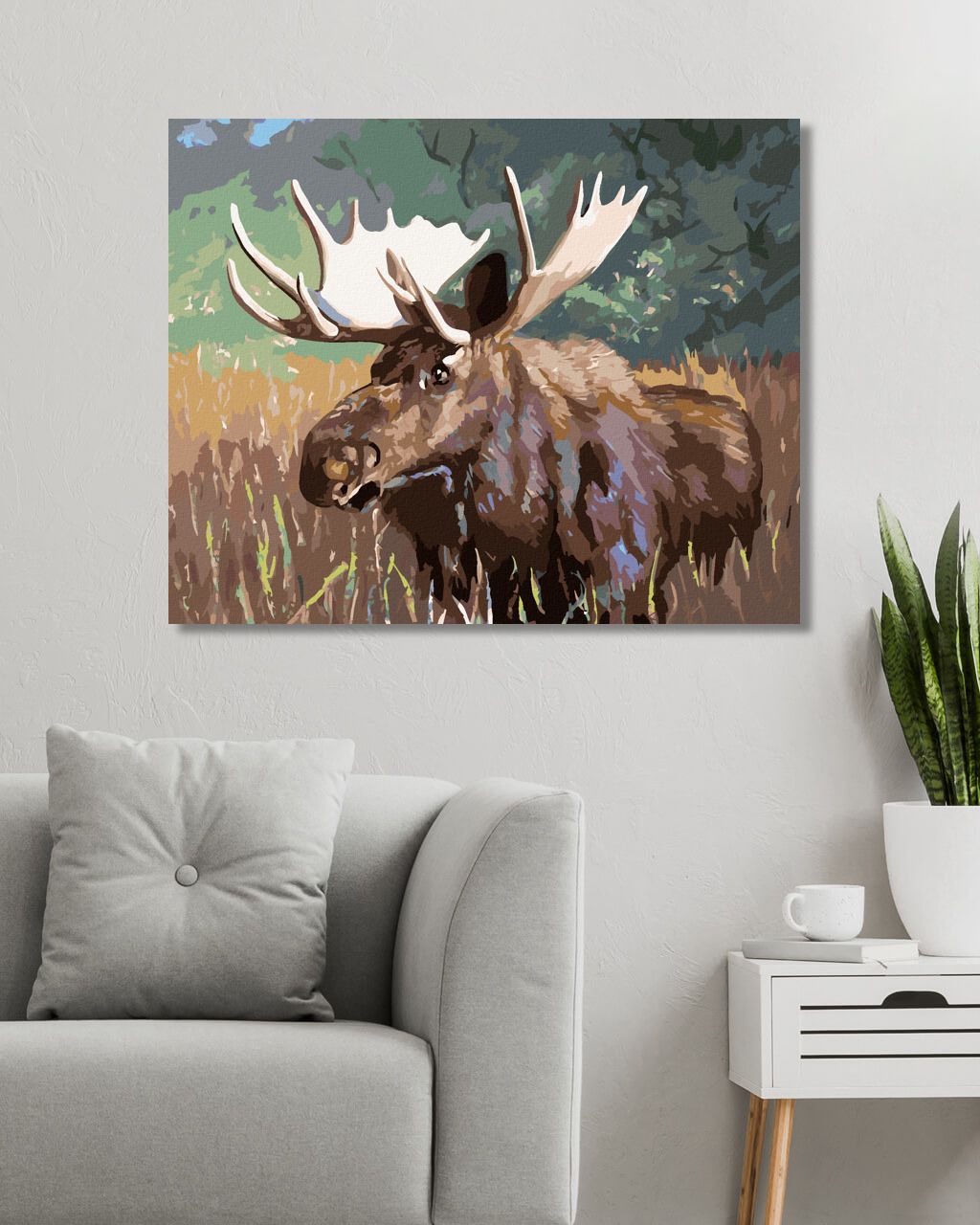 zuty Malování podle čísel - OSAMĚLÝ LOS (D. RUSTY RUST) - Rozměr: 40x50 cm, Rámování: Varianta: vypnuté plátno na rám - obrázek 3