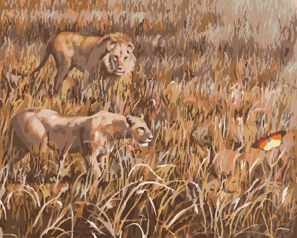 zuty Malování podle čísel - LEV NA LOVU (D. RUSTY RUST) - Rozměr: 40x50 cm, Rámování: Varianta: vypnuté plátno na rám - obrázek 10