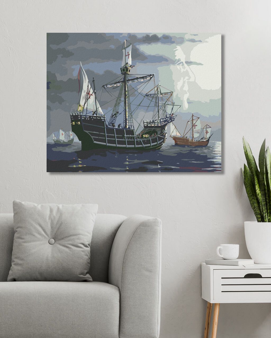 zuty Malování podle čísel - LODĚ PLUJÍCÍ NA MOŘI (D. RUSTY RUST) - Rozměr: 40x50 cm, Rámování: Varianta: vypnuté plátno na rám - obrázek 5