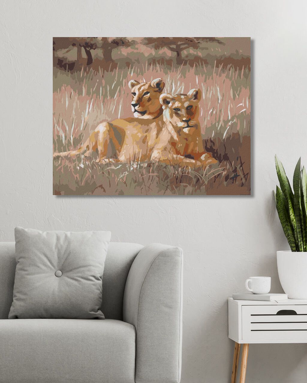 zuty Malování podle čísel - ODPOČÍVAJÍCÍ LEV (D. RUSTY RUST) - Rozměr: 40x50 cm, Rámování: Varianta: bez rámu a bez vypnutí plátna - obrázek 2