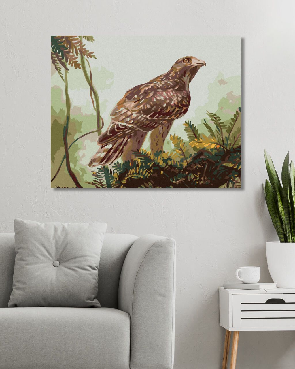 zuty Malování podle čísel - JESTŘÁB NA VĚTVI (D. RUSTY RUST) - Rozměr: 40x50 cm, Rámování: Varianta: bez rámu a bez vypnutí plátna - obrázek 4