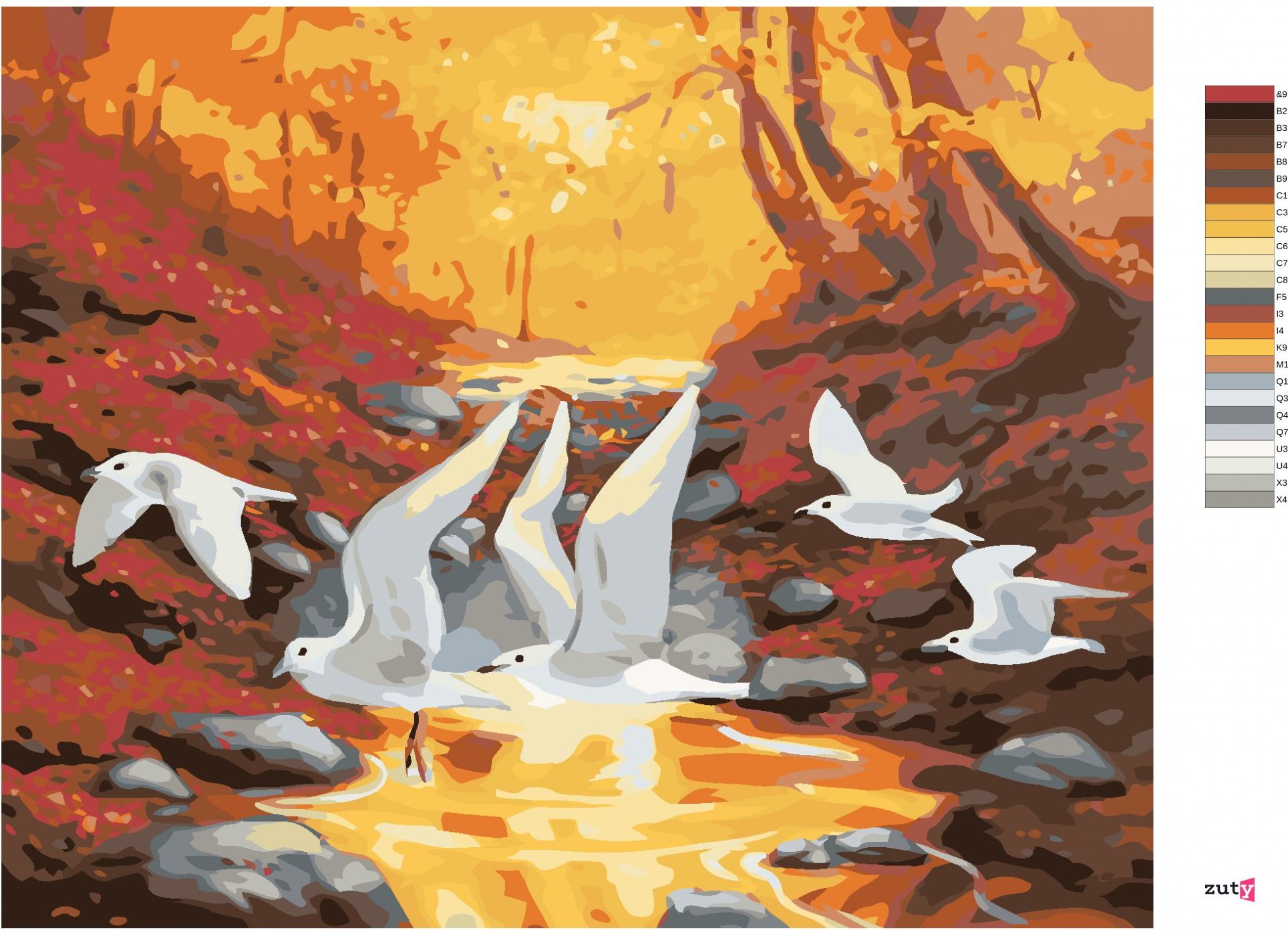 zuty Malování podle čísel - VOLAVKY (D. RUSTY RUST) - Rozměr: 40x50 cm, Rámování: Varianta: vypnuté plátno na rám - obrázek 7