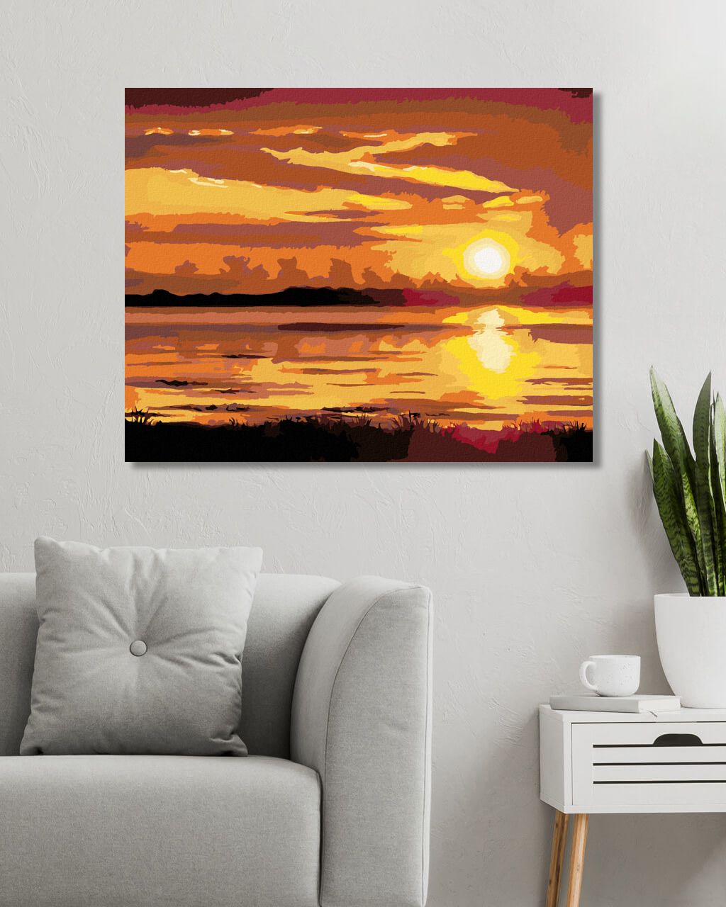 zuty Malování podle čísel - ZÁPAD SLUNCE NAD ŘEKOU (D. RUSTY RUST) - Rozměr: 40x50 cm, Rámování: Varianta: bez rámu a bez vypnutí plátna - obrázek 9