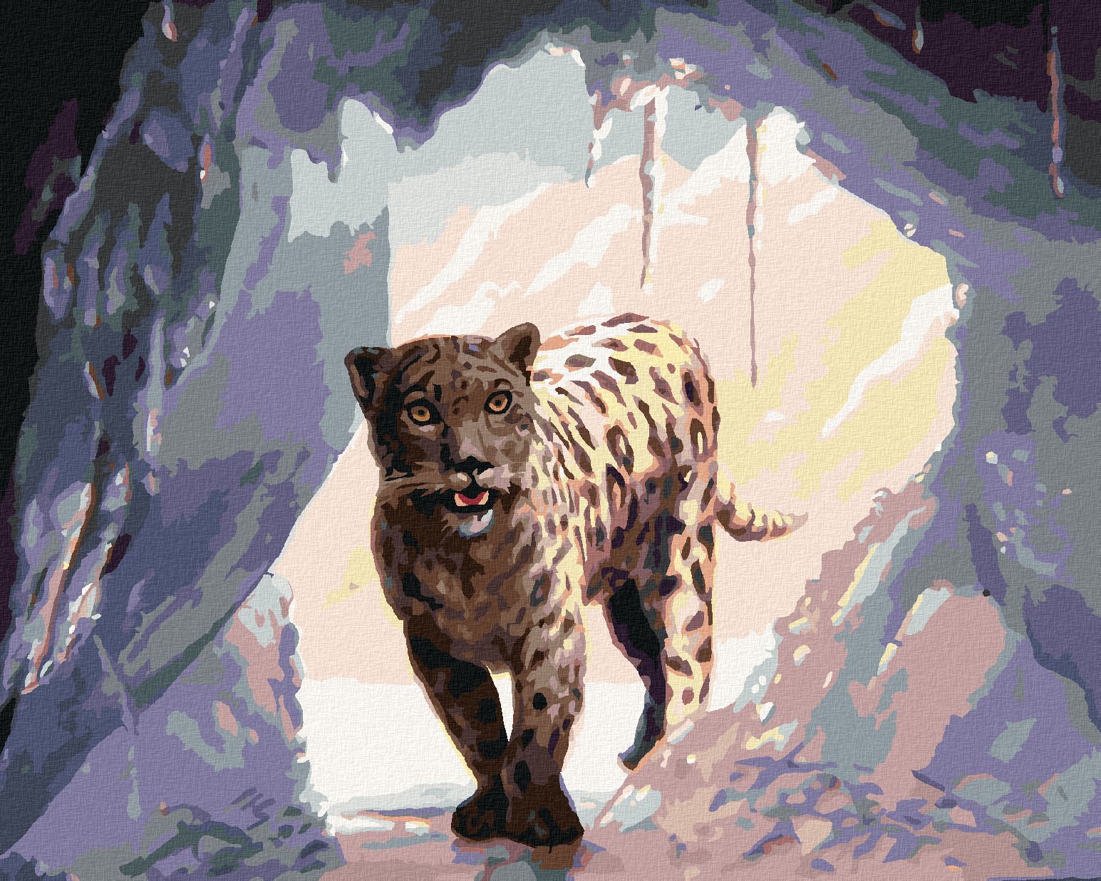 zuty Malování podle čísel - SNĚŽNÝ LEOPARD (D. RUSTY RUST) - Rozměr: 40x50 cm, Rámování: Varianta: bez rámu a bez vypnutí plátna - obrázek 1