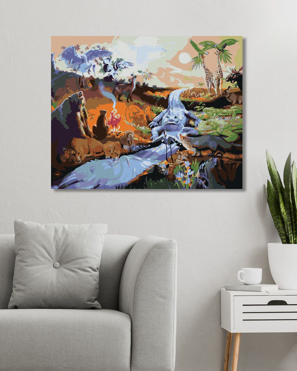 zuty Malování podle čísel - ZVÍŘATA U NAPAJEDLA (D. RUSTY RUST) - Rozměr: 40x50 cm, Rámování: Varianta: bez rámu a bez vypnutí plátna - obrázek 3