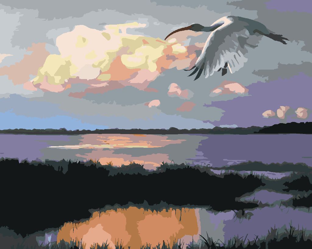 zuty Malování podle čísel - LETÍCÍ IBIS (D. RUSTY RUST) - Rozměr: 40x50 cm, Rámování: Varianta: bez rámu a bez vypnutí plátna - obrázek 5
