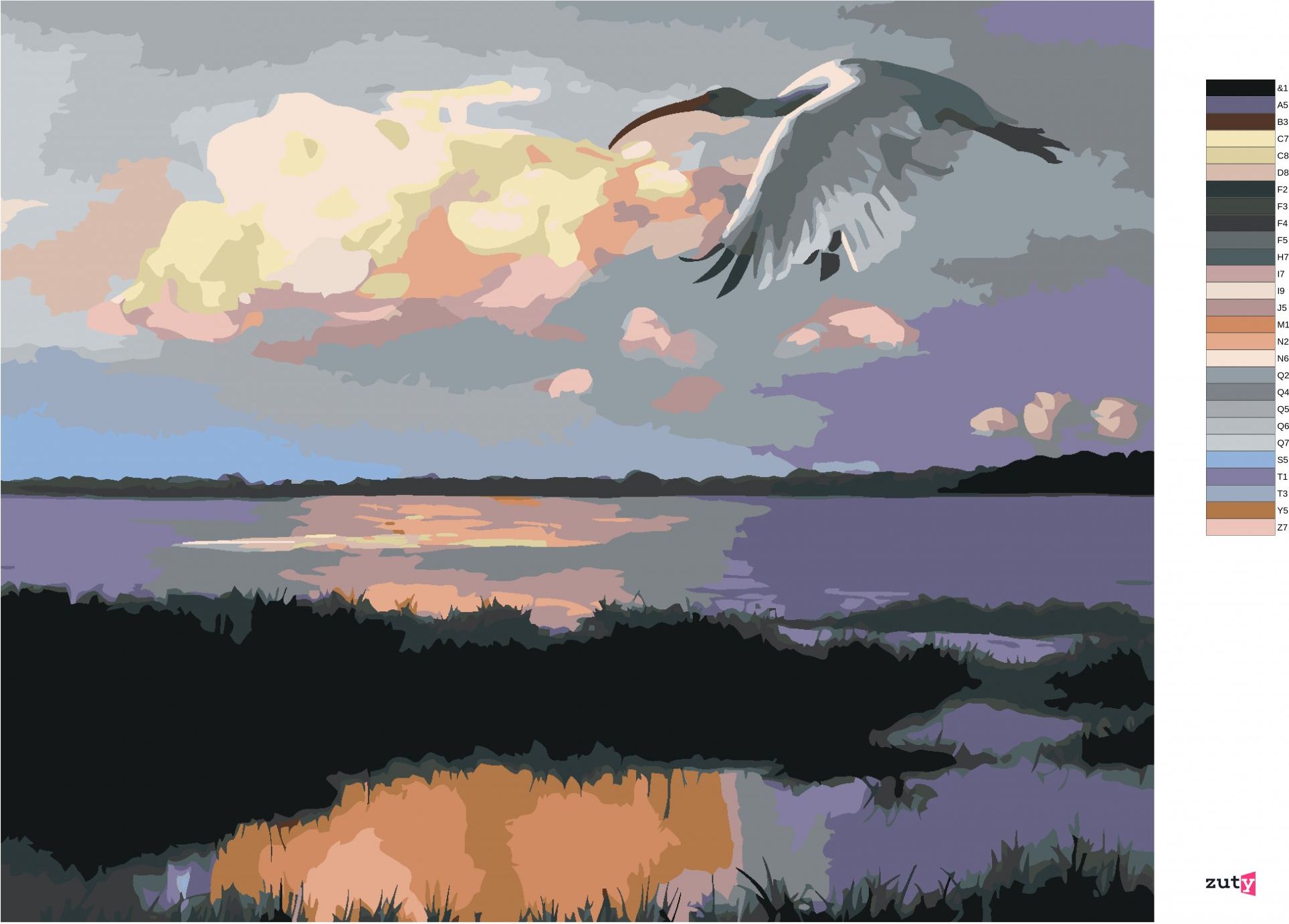 zuty Malování podle čísel - LETÍCÍ IBIS (D. RUSTY RUST) - Rozměr: 40x50 cm, Rámování: Varianta: bez rámu a bez vypnutí plátna - obrázek 10