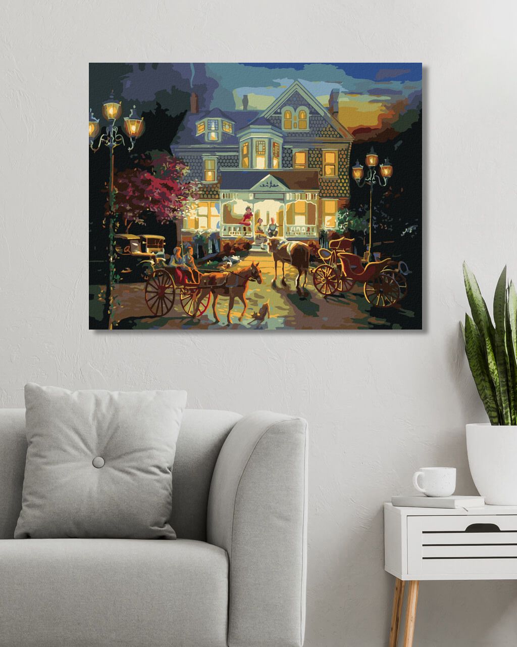 zuty Malování podle čísel - STARÝ DŮM A POVOZ KONÍ (D. RUSTY RUST) - Rozměr: 40x50 cm, Rámování: Varianta: bez rámu a bez vypnutí plátna - obrázek 6