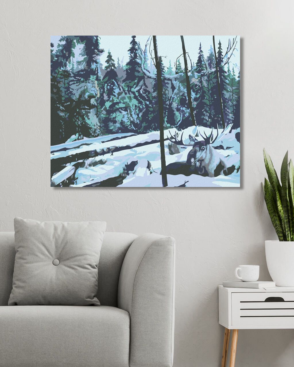 zuty Malování podle čísel - SOB NA ZASNĚŽENÉ PASTVINĚ (D. RUSTY RUST) - Rozměr: 40x50 cm, Rámování: Varianta: bez rámu a bez vypnutí plátna - obrázek 8