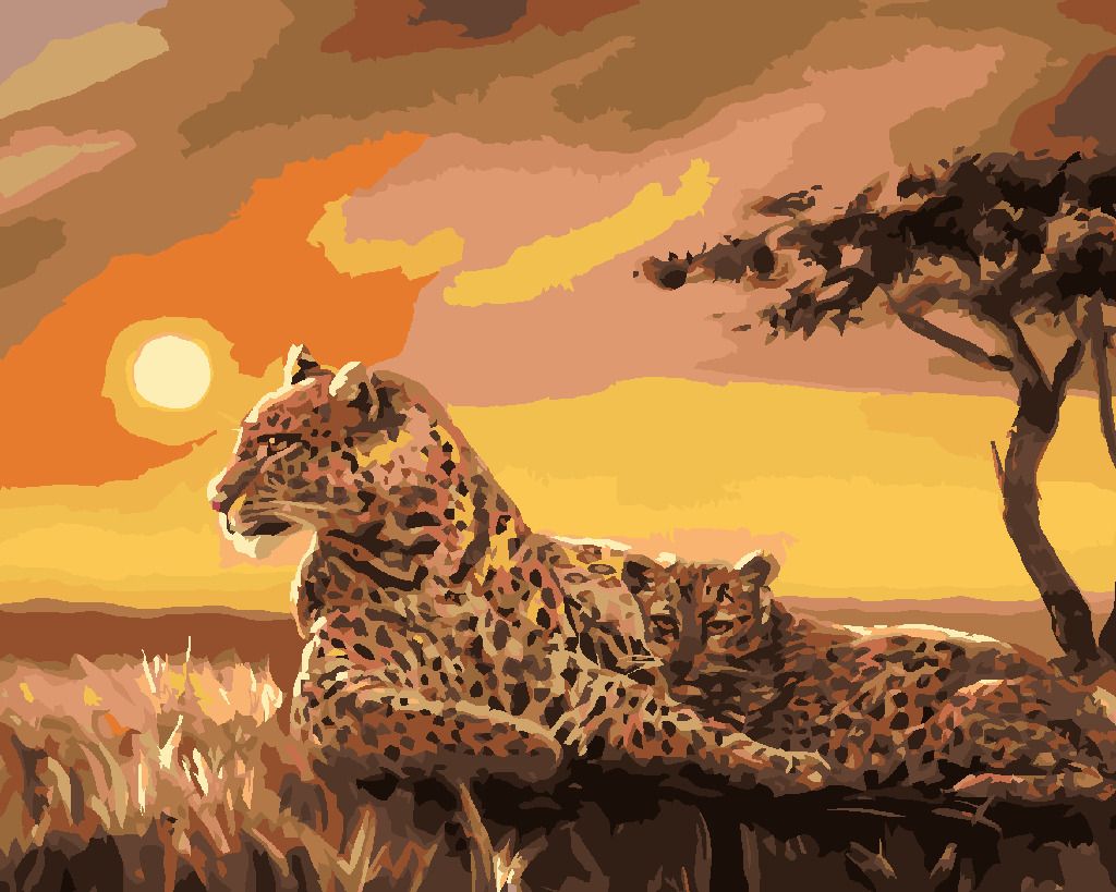 zuty Malování podle čísel - LEOPARDI (D. RUSTY RUST) - Rozměr: 40x50 cm, Rámování: Varianta: bez rámu a bez vypnutí plátna - obrázek 4